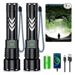 2-Piece Alifa IP65 Waterproof Handheld Tactical High Lumens Flashlights