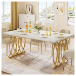 Modern 63" Large Unique Kitchen Rectangular Dining Table