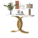 Tribesigns 39" Console Faux Marble Gold Entryway Table
