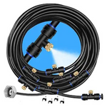 Goxawee 75Ft Misting Line + 28 Brass Mist Nozzles + Brass Adapter (3/4")