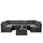 Segmart 7-Piece Outdoor Rattan Sectional Sofa Set (5 Colors)