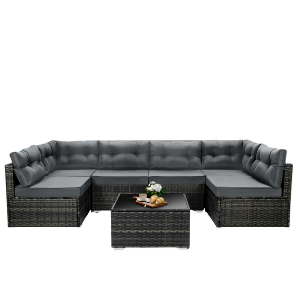 Segmart 7-Piece Outdoor Rattan Sectional Sofa Set (5 Colors)