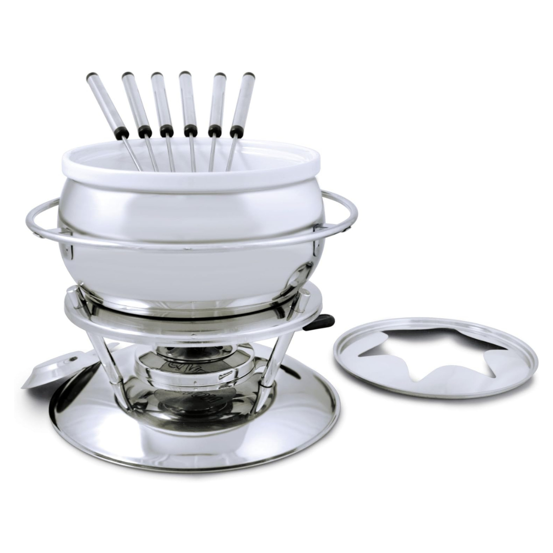 Swissmar Zuri 11-Piece Stainless Steel 3-in-1 Fondue Set
