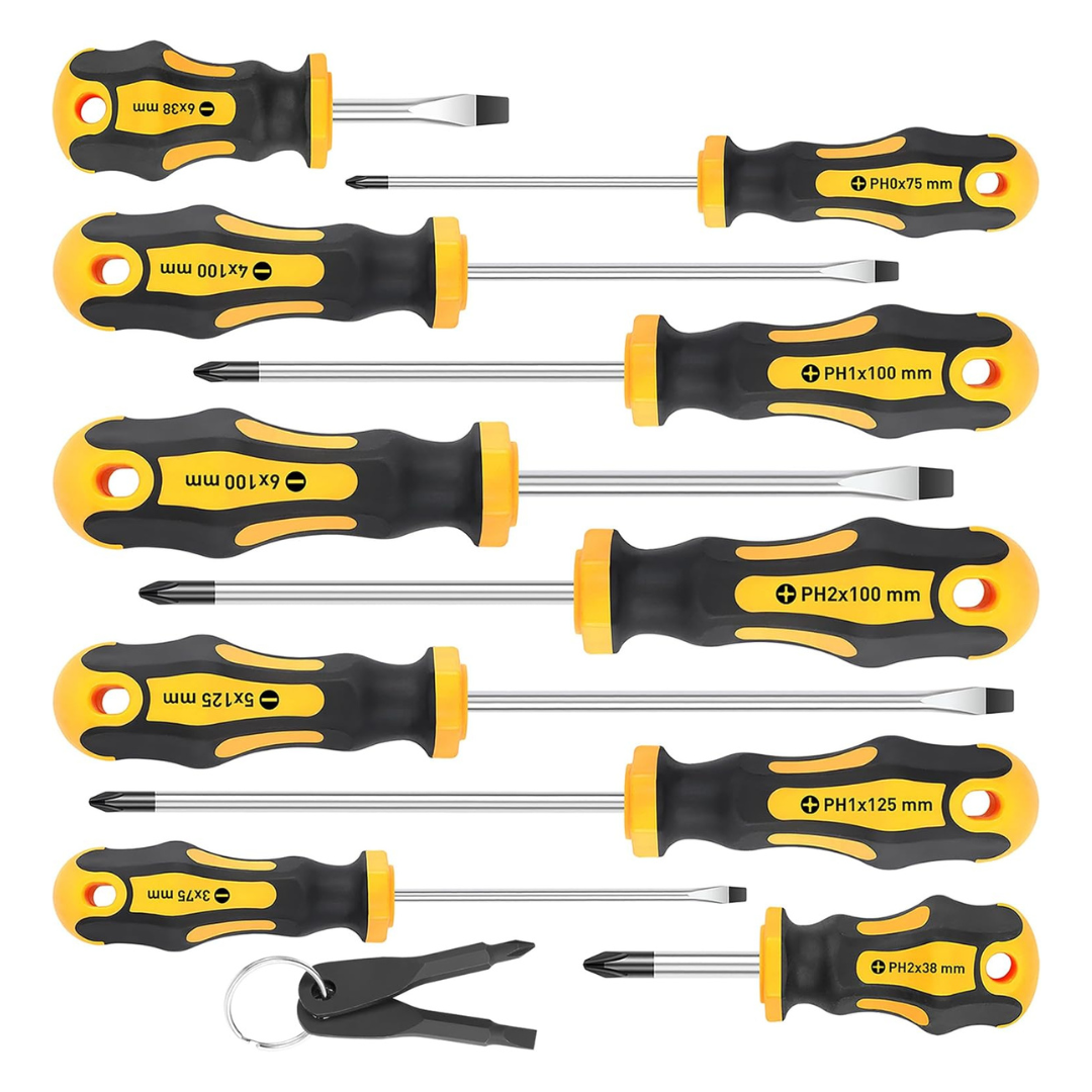 10-Piece Amartisan Magnetic Screwdrivers Set (Phillips & Slotted)
