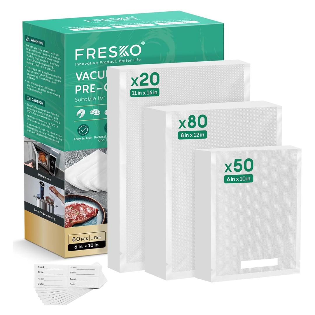 150-Count FRESKO BPA Free Vacuum Sealer Precut Bags