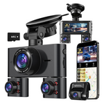 4-Channel 360 deg 4K/2K FHD Front & Rear Inside Dash Camera W/ 64GB Card
