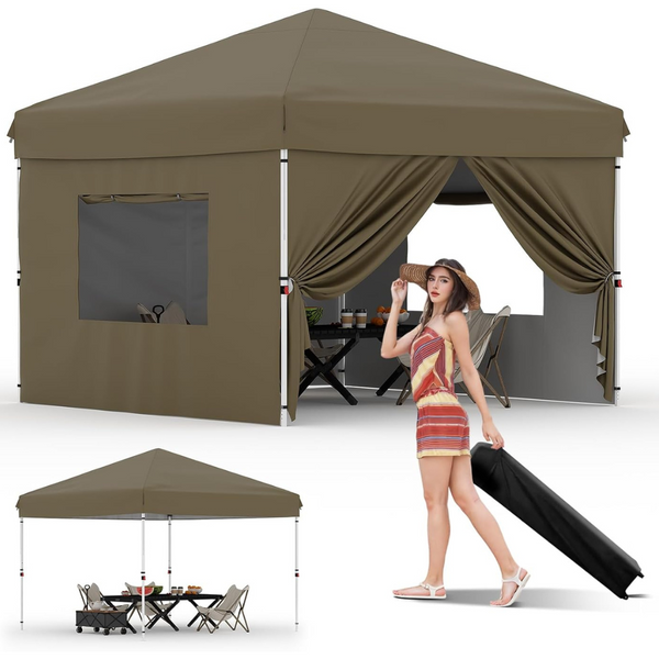 HarmonyHealth 10' x 10' 4-Sidewall Pop Up Canopy Tent