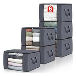 6-Pack Foldable Thick Fabric Clothes Storage Bags