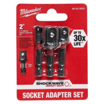 3-Piece Milwaukee Shockwave Impact Socket Adapter Set (1/4", 1/2", 3/8")