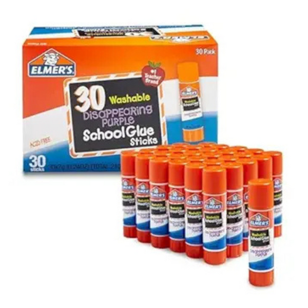 30-Count 0.24-Oz Elmers Disappearing Purple School Glue Washable Sticks