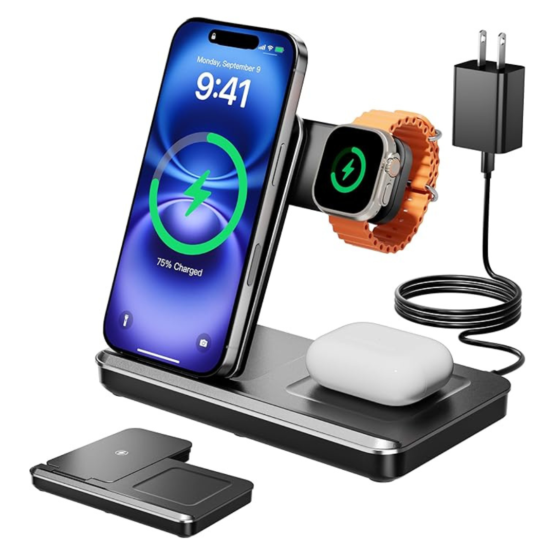 Eddibox 3-in-1 Foldable Wireless Charging Station for iPhone