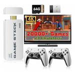 Retro Game Console Stick w/ 4K HDMI, 23 Emulators & Dual Controllers (64G)