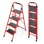 Kingrack Small Steel Folding 4-Step Ladder