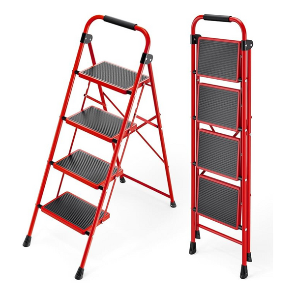 Kingrack Small Steel Folding 4-Step Ladder