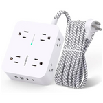 Hanycony 5-Ft 8-Outlet Surge Protector Power Strip W/ 4 USB Ports