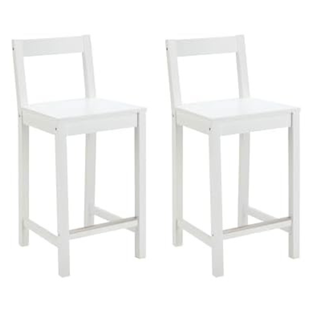 Set Of 2 Amazon Basics Wooden Bar Stool With Backrest 24"