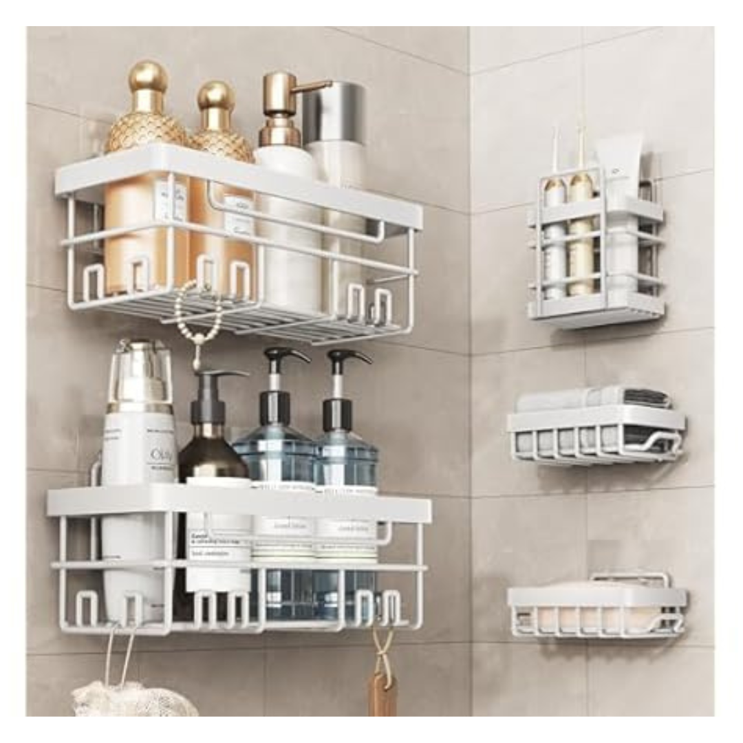5-Pack Cobbe Large Wall Mounted Shower Shelves Rack