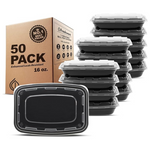 50-Pack Freshware Meal Prep 1 Compartment Food Storage Containers (16 Oz)