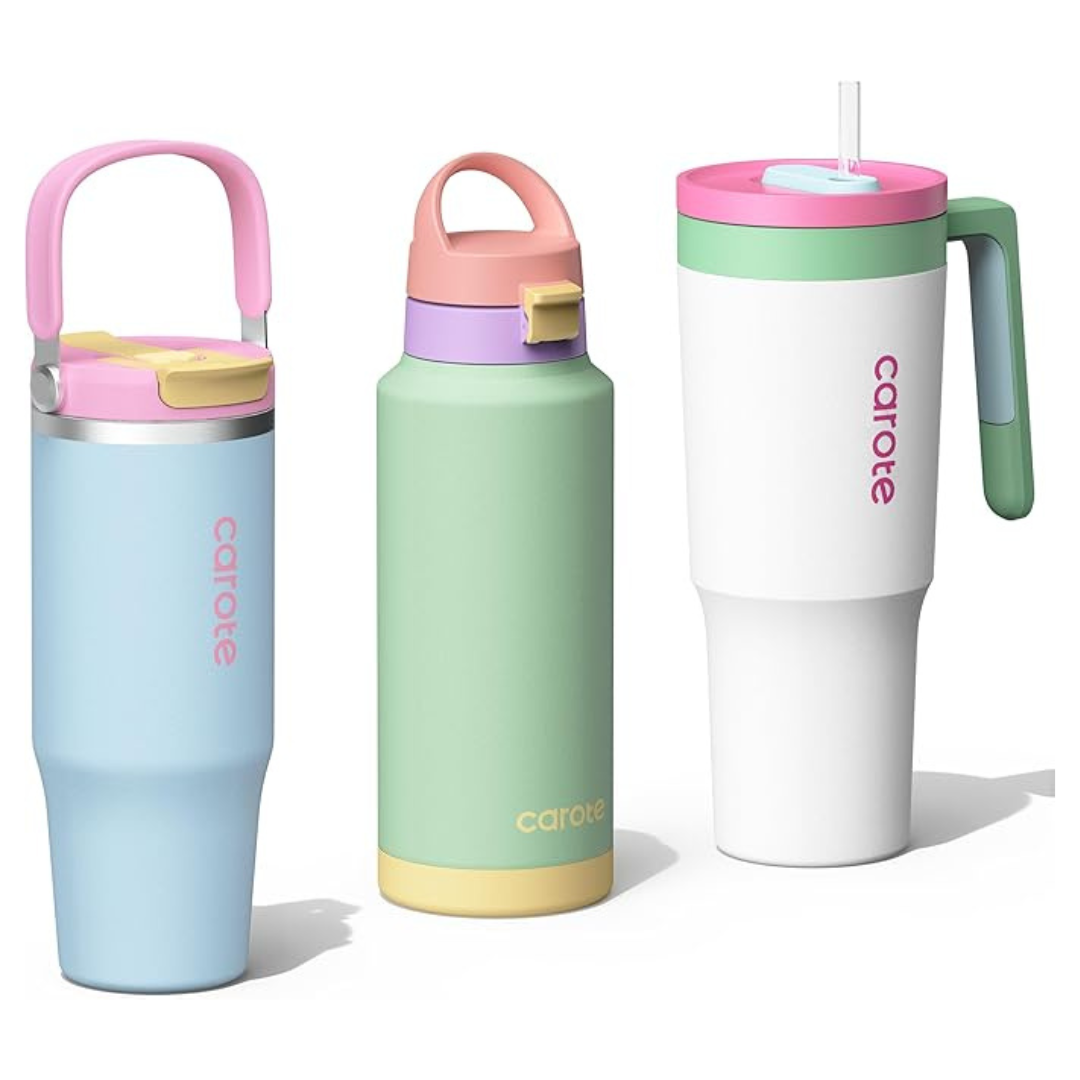 3-Pack Insulated Stainless Steel Water Bottles (32/32/40 Oz)