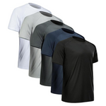 5-Pack Men's Quick Dry Performance Short Sleeve Athletic Shirt