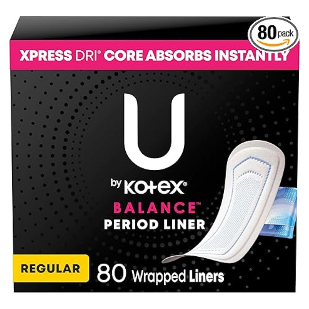 80-Count U by Kotex Balance Wrapped Panty Liners (Regular Length)
