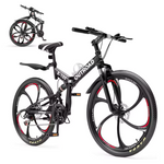 26" Folding High-Carbon Steel Mountain Hybrid Bike