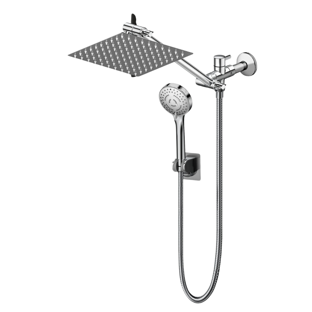 Cshidworld 8" Dual Shower Head Combo With 11'' Extension Arm