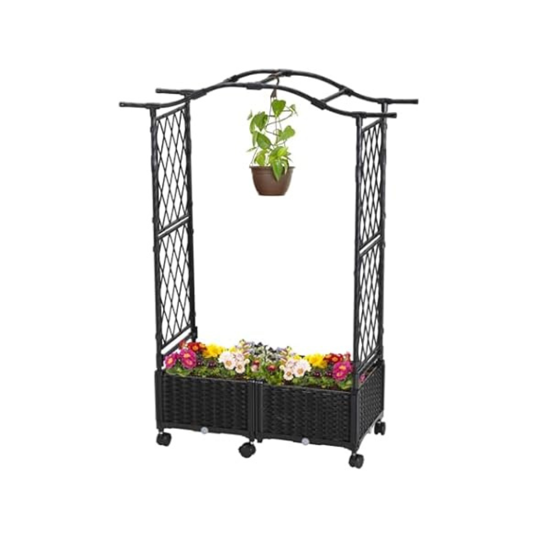 lalahoni 4.6ft Trellis Planter Self-Watering Box With Trellis