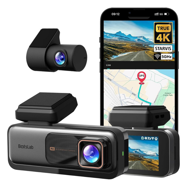 Botslab 4K Front And 2K Rear Dual Dash Cam With ADAS & 64GB Card