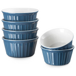 Set Of 6 Porcelain Ramekins Bowls (6 Oz)
