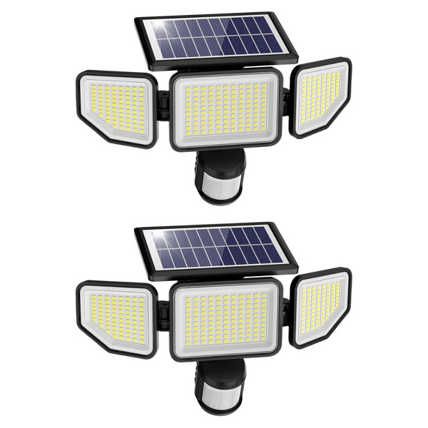 258-LED 3000lm Solar Motion Sencor 3-Head Outdoor Floodlight