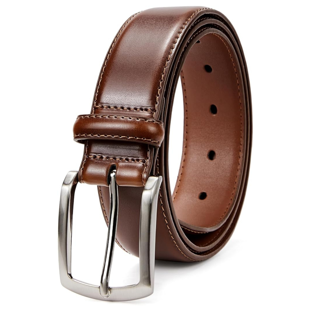 Men's Leather Dress Casual Brown Belt (36"-42")