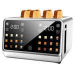 Foyoconven 1800W Stainless Steel Dual Touchscreen 4-Slice Toaster
