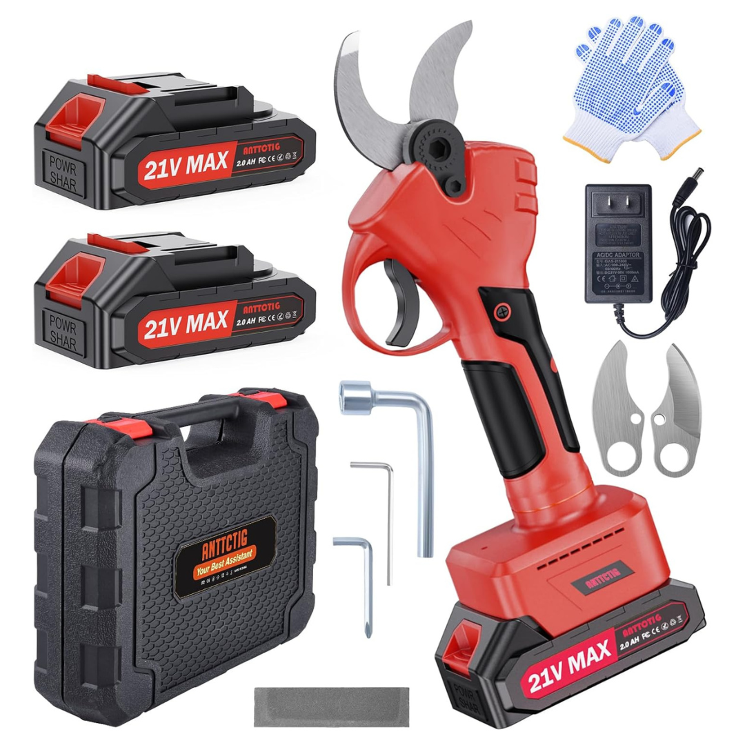 Electric Pruning Shears with 2 x 2000mAh Rechargeable Batteries