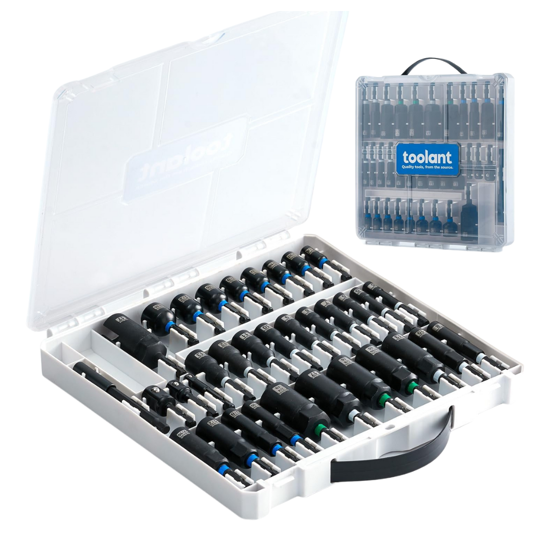 34-Piece Toolant Impact Magnetic Deep Nut Driver Bit Set