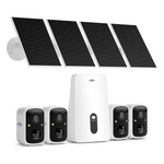 4-Count Wireless Outdoor Solar Security Cameras with 2K Color Night Vision