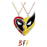 2-Piece Unisex Half Heart Pendant Friendship Necklace