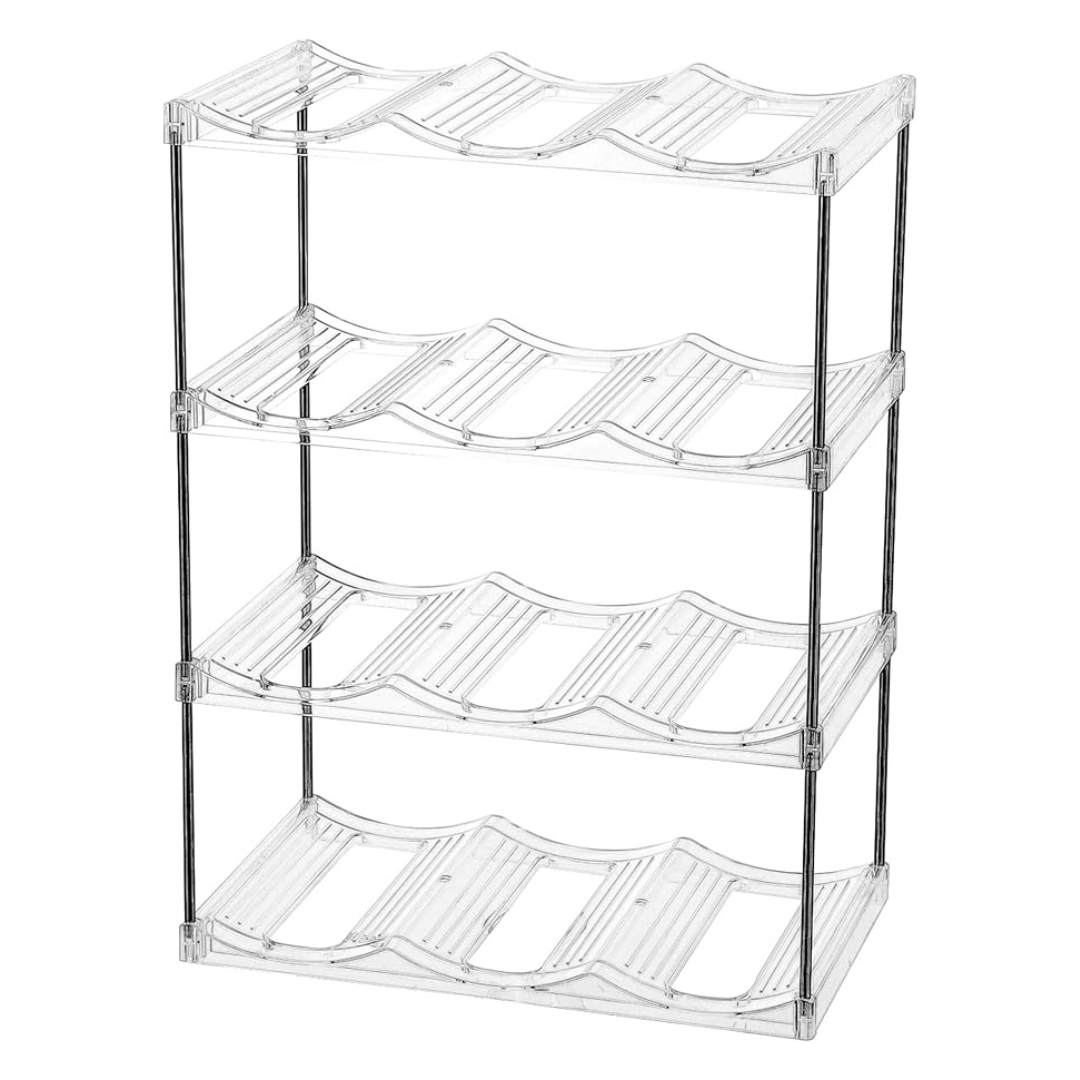 4-Tier Free-Standing Stackable Wine and Water Bottle Holder