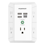 Poweriver 5-Outlet Surge Protector with 4-USB Ports