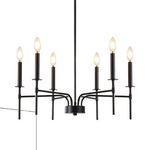 Metal 6 Lights Black Chandeliers Light Fixture
