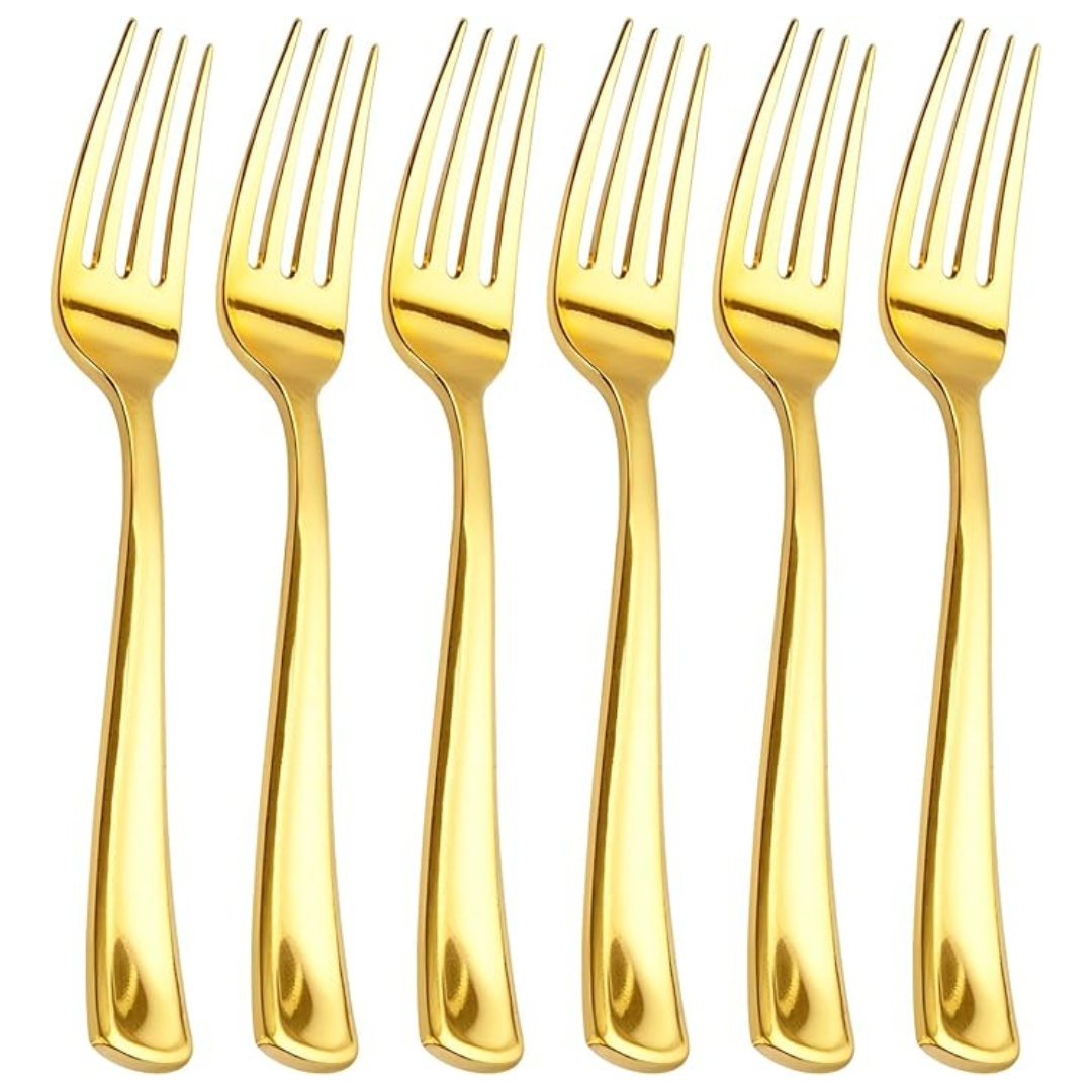 BUCLA 600PCS Gold Plastic Forks