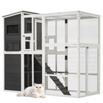 Aecojoy Patio 4 Tier Pet House With Lockable Window (Grey)