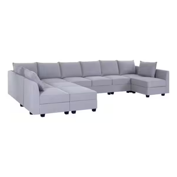 Maykoosh 9-Piece Upholstered U-Shaped 164.38" Sectional Sofa