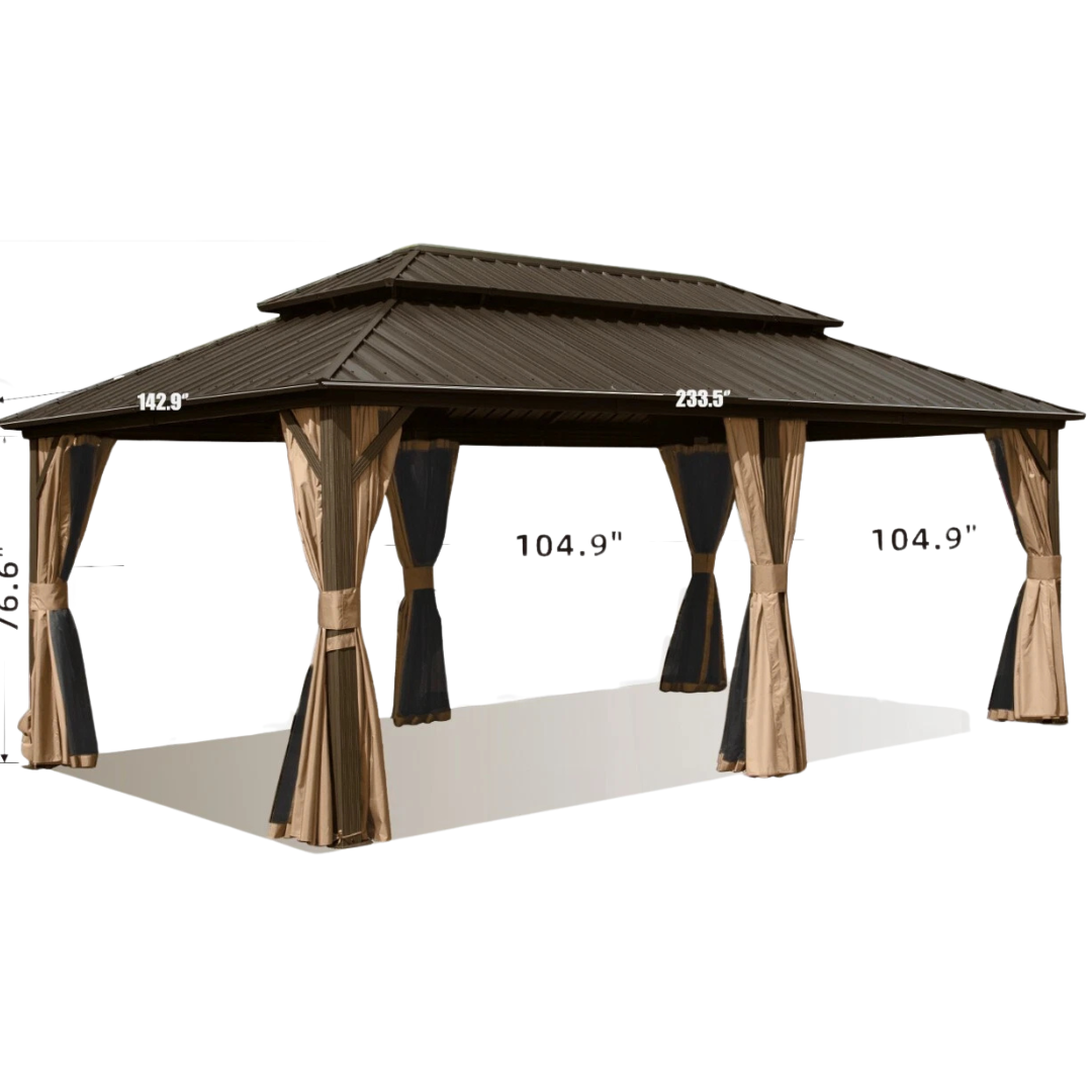 Domi 12 x 20 Hardtop Gazebo Outdoor Aluminum Gazebo