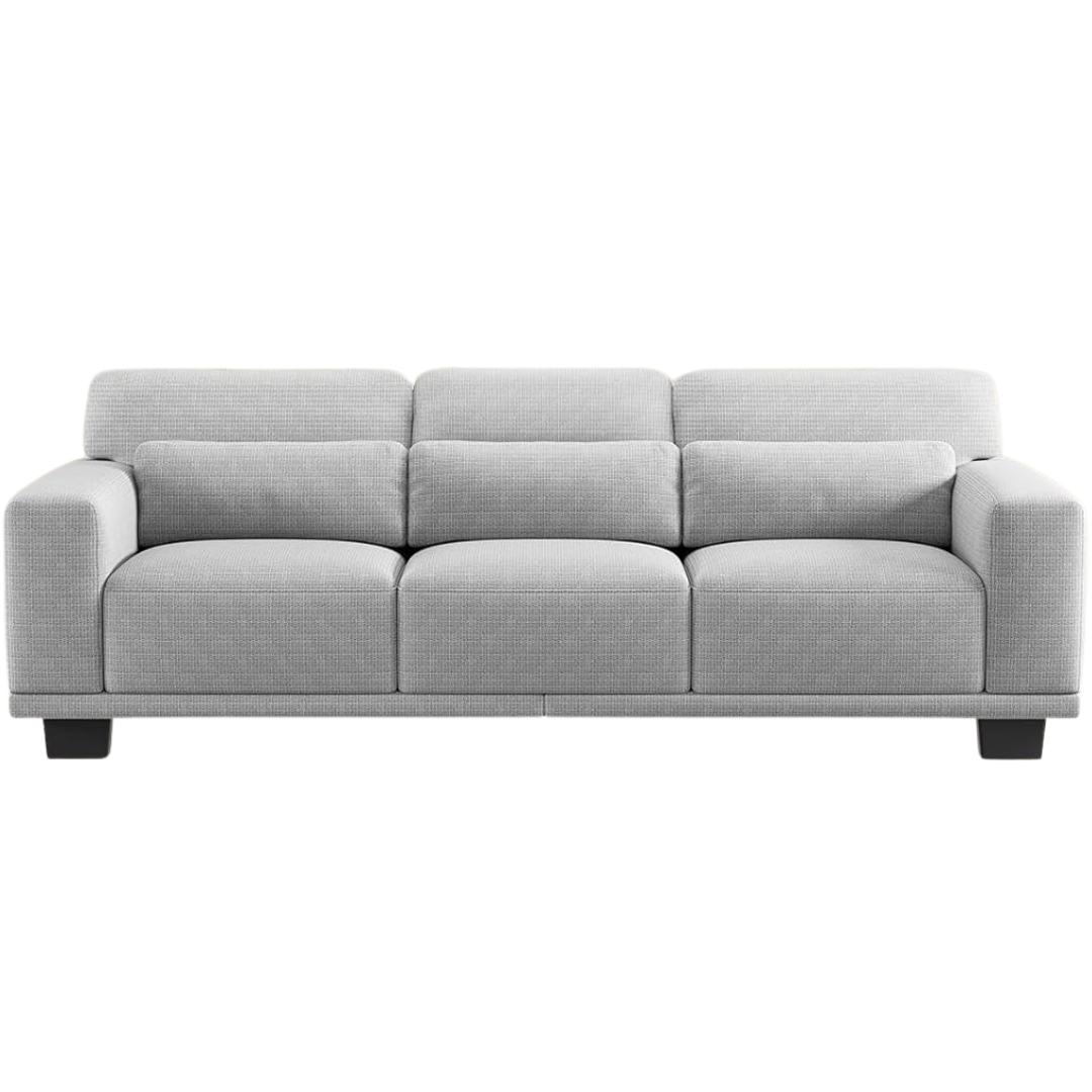 89" 3 Seater Sofa with Deep Seats & Wide Armrests