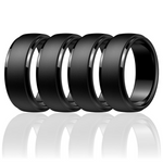4-Pack Egnaro Men's Silicone Wedding Rings
