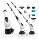 Cordless Electric Long Handle Spin Scrubber with 7 Brush Replacement Heads