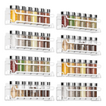 8-Pack Wall Mounted Spice Rack with 16 Hooks