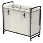 60-Gal 3-Section Laundry Sorter Cart With Wheels And Removable Bag