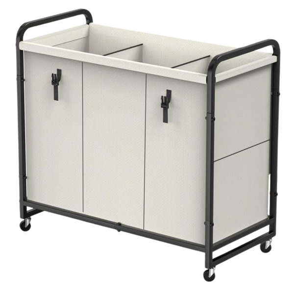 60-Gal 3-Section Laundry Sorter Cart With Wheels And Removable Bag
